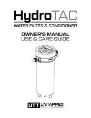 HydroTac Water Filter and Conditioner Owners Manual